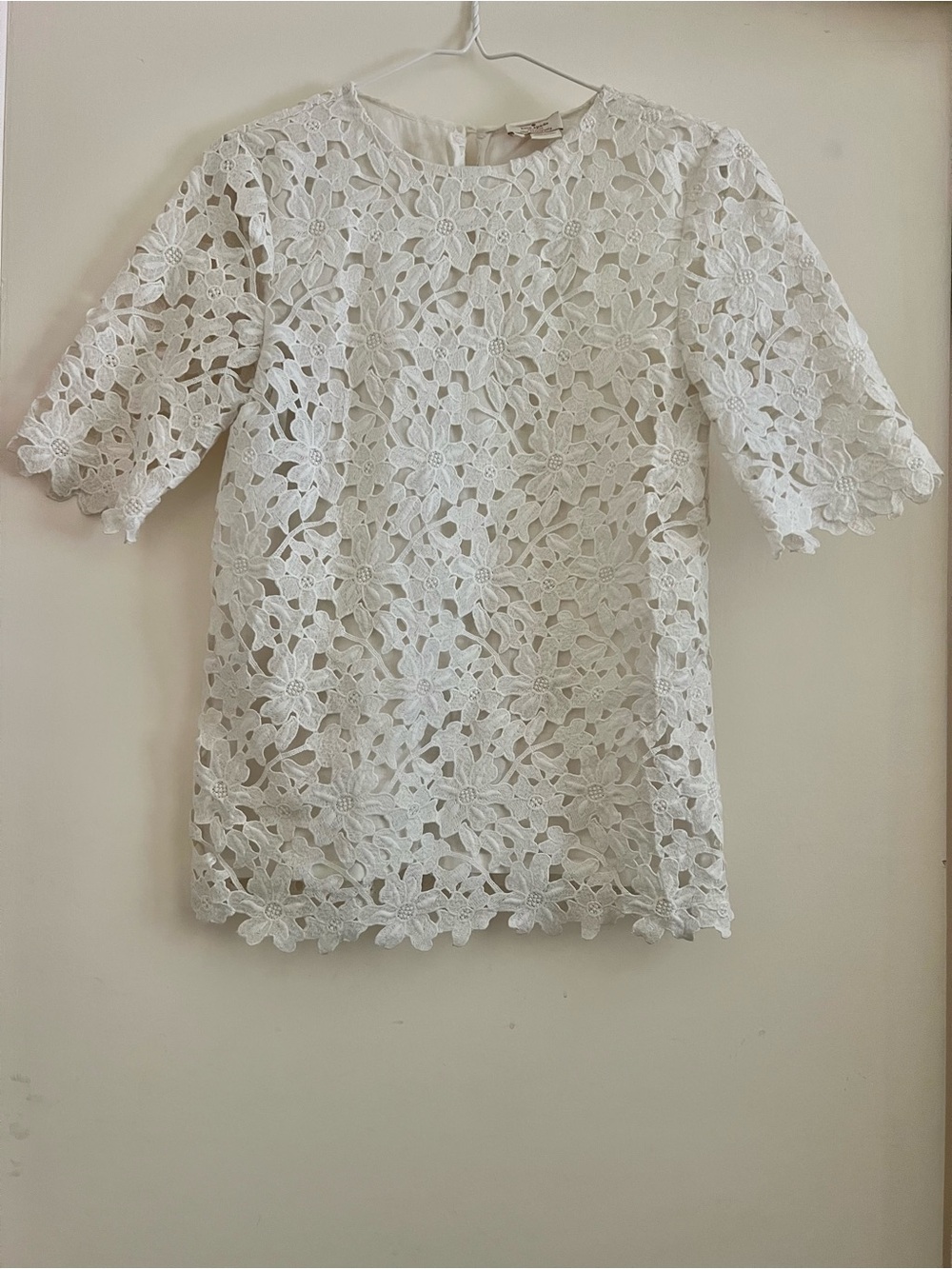 Kate Spade White Floral Lace Top sz 0